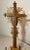 Vintage Hand Carved Wood Tramp Art Style Religious Altar Crucifix Altar Cross For Sale - Image 11 of 17
