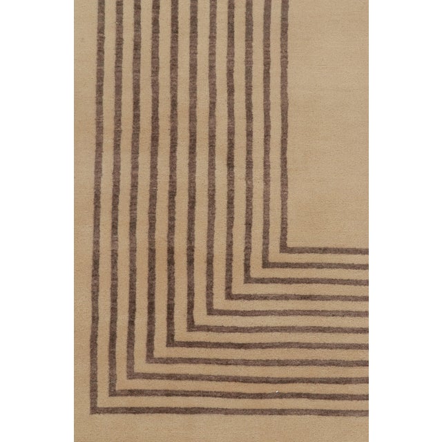Rug & Kilim’s French Art Deco Style Rug With Beige-Brown Patterns For Sale In New York - Image 6 of 7
