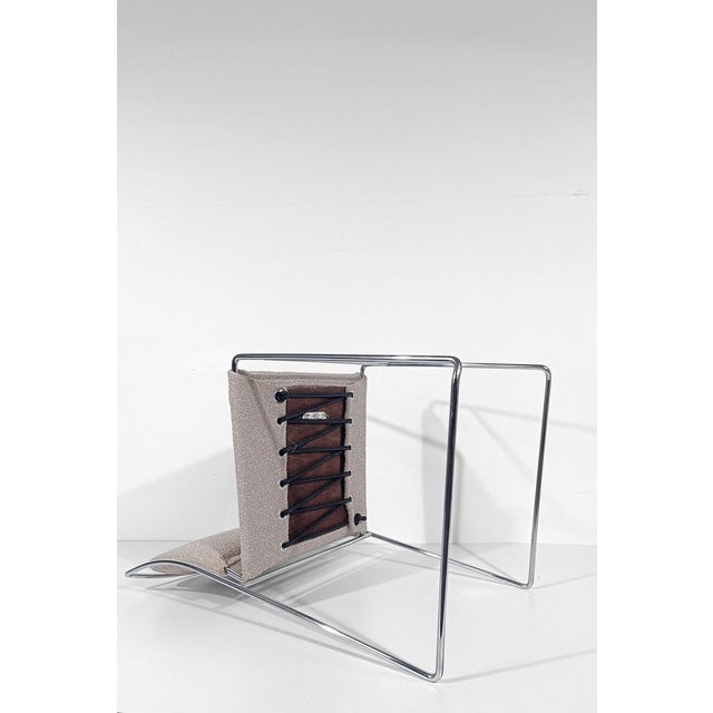Stackable Chrome Chairs with Ecru Bouclé Seats by Kazhide Takahama for Simon Gavina, 1970s, Set of 8 For Sale - Image 3 of 18