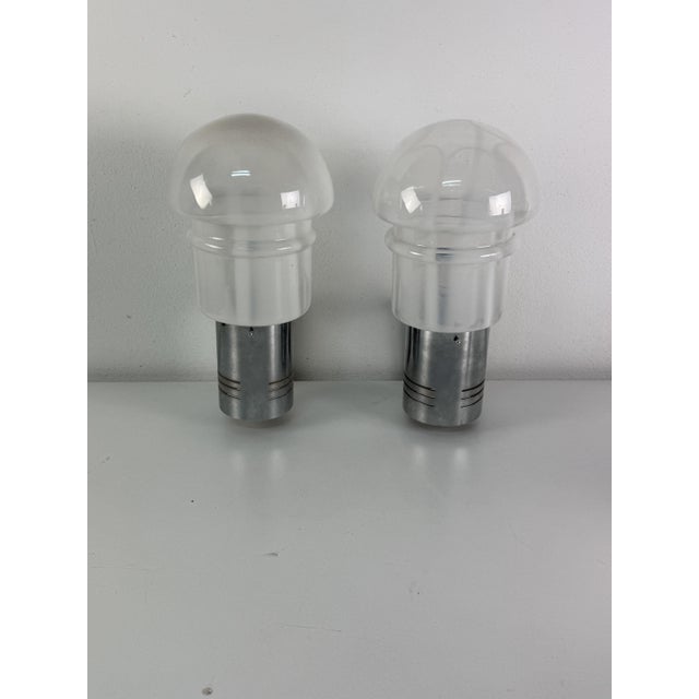 Mid-Century Modern Murano Glass and Metal Wall Lamps, 1960s, Set of 2 For Sale - Image 12 of 17