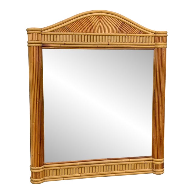 Vintage Pencil Reed Column Mirror For Sale