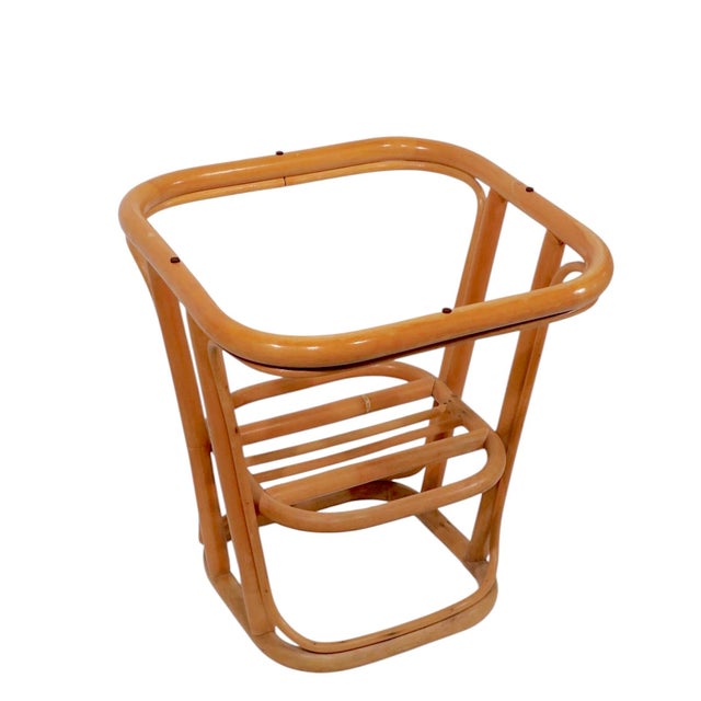 Mid-Century Modern Vintage Mid Century Bamboo and Glass Side Table For Sale - Image 3 of 7