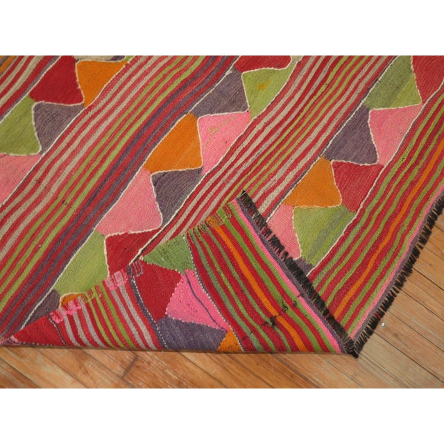 Boho Colorful 20th Century Turkish Kilim For Sale - Image 14 of 18