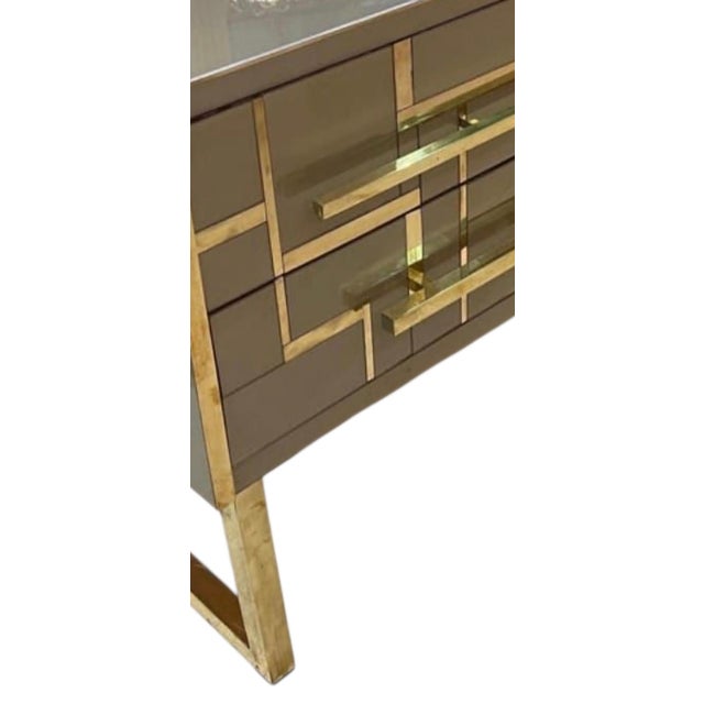 Sideboard in Gold and Brass Glass from Justfurnituress SRL For Sale - Image 6 of 18