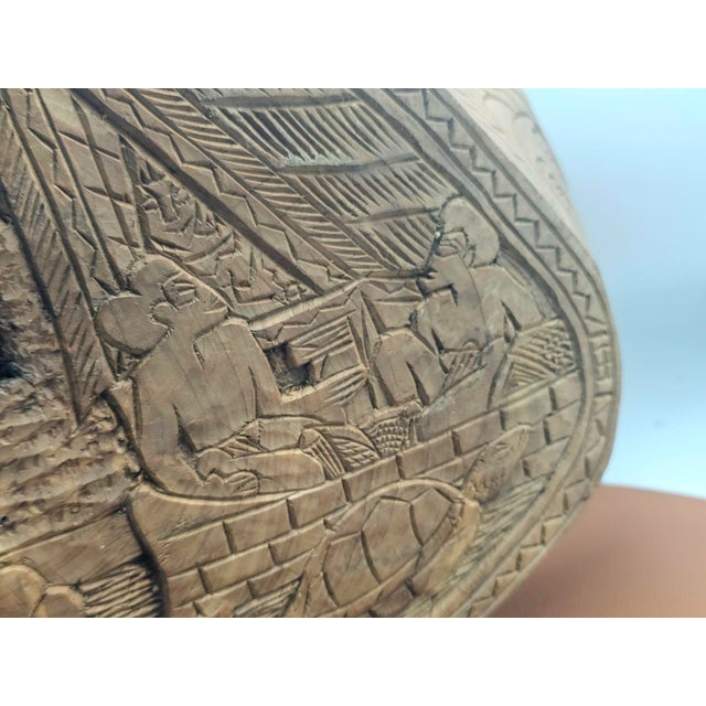 Vintage Carved Bas-Relief Double-Sided Story Board, Palau, 1950s For Sale - Image 4 of 12