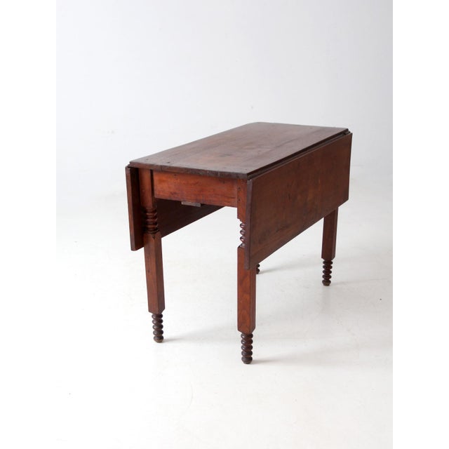 Farmhouse Antique Drop Leaf Table For Sale - Image 3 of 12