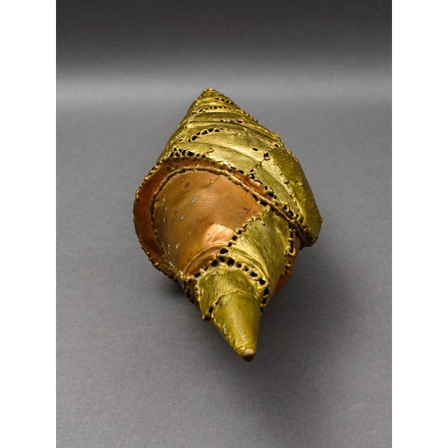 Mid 20th Century Luciano Bustamante Mexico Signed Brass Conch Nautical Sea Shell Sculpture For Sale - Image 5 of 8