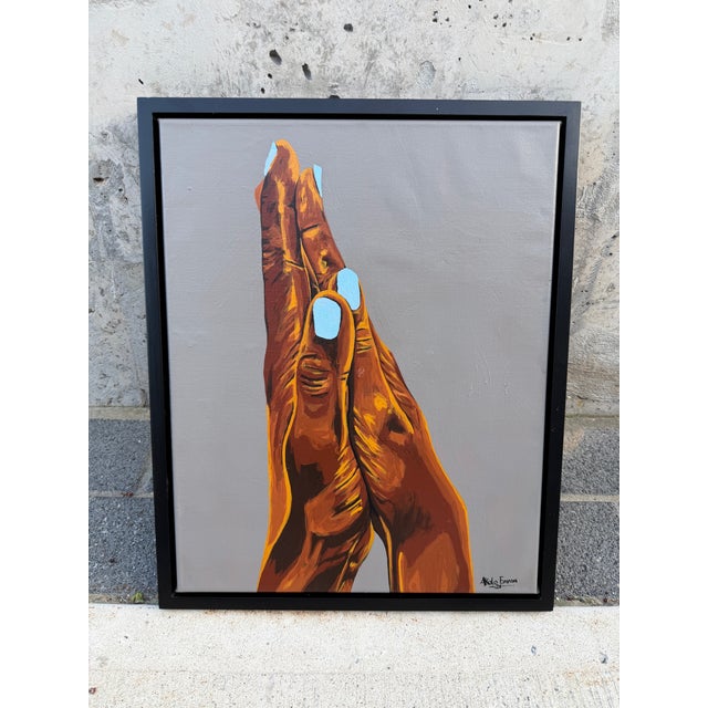 2020s Intertwined as One, 2, (Framed) Love, Partnership, Unique 21st Century Painting, Acrylic on Canvas, Emmanuel Akolo For Sale - Image 5 of 6