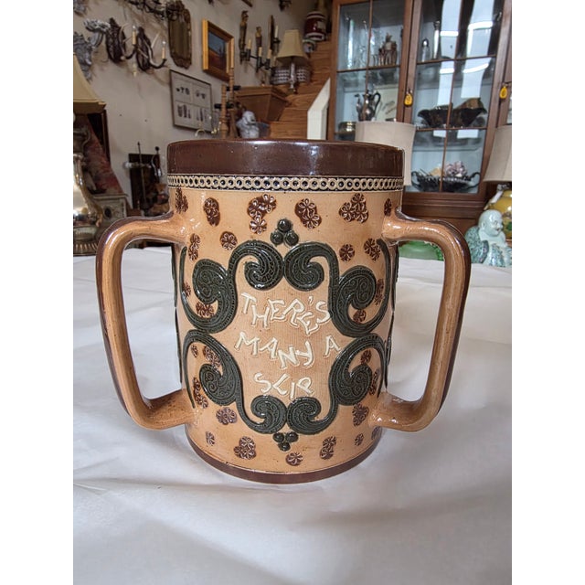 Ceramic Doulton Lambeth "Twit the Cup" Drinking Mug For Sale - Image 7 of 11