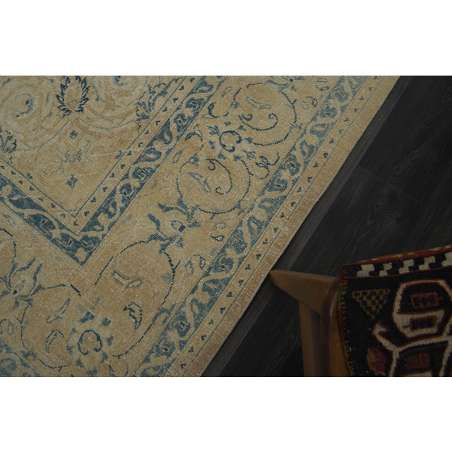 1970s Vintage Persian Handmade Wool Cotton Orange Area Rug For Sale - Image 10 of 11