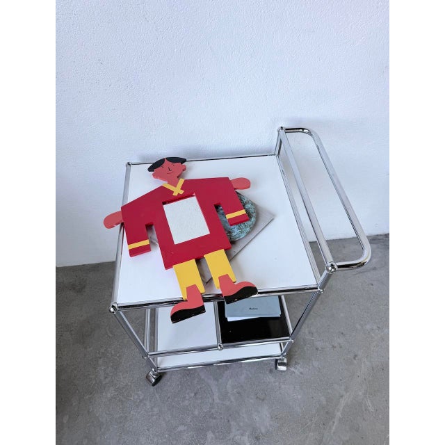 Childrens Mirror with Painted Wooden Figure, 1980s For Sale - Image 17 of 18