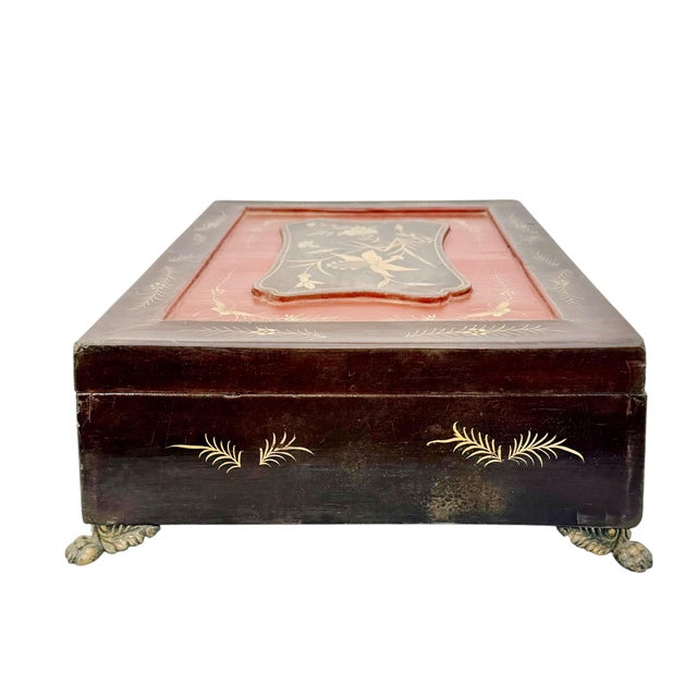 Chinese Export Lacquered Work Box, Circa 1800–1820 For Sale - Image 4 of 10