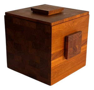 Danish Teak Cubic Ice Bucket, 1960s