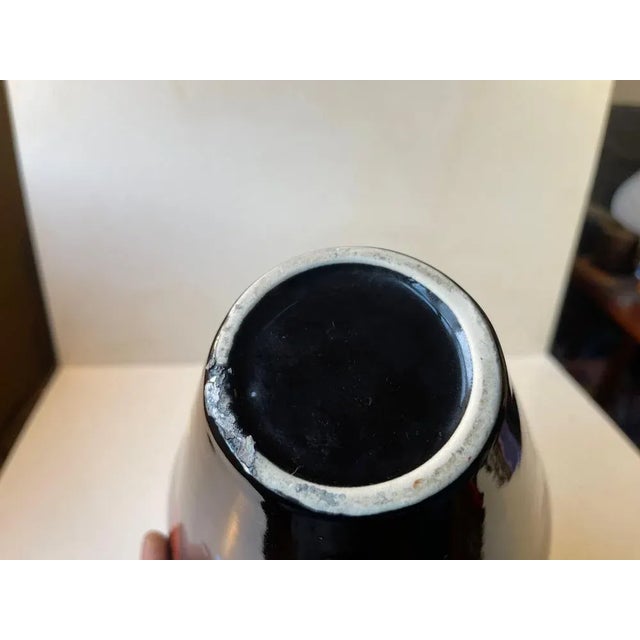 Ceramic Modernist Black Porcelain Vase in the Style of Wassily Kardinsky, 1950s For Sale - Image 7 of 8