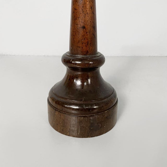 Wood Italian Round Doorstop in Turned Wood, 1930s For Sale - Image 7 of 11
