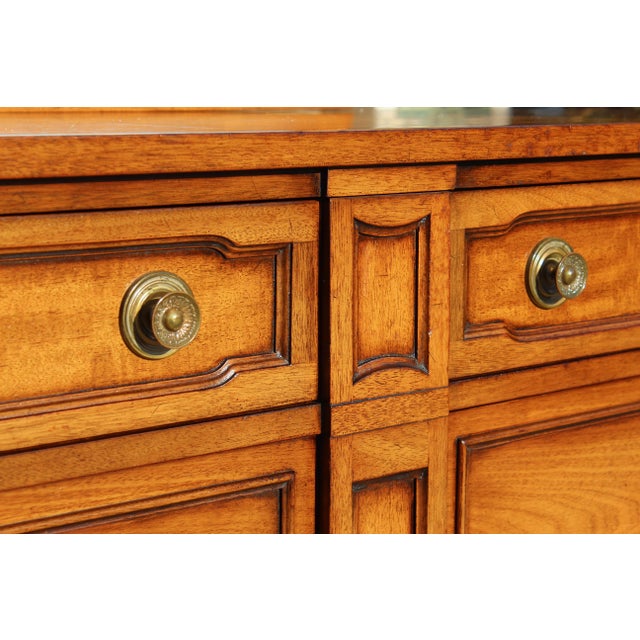 Drexel Mid-Century Mahogany Lowboy Dresser With Matching Mirror - Vintage Solid Wood With Hidden Compartment For Sale - Image 11 of 18