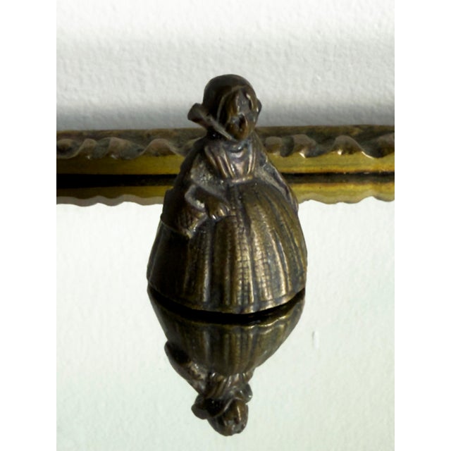 1930s Vintage Dutch Girl Figural Brass Table Bell Novelty Desk Call Bell For Sale - Image 5 of 13