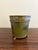 Italian Neoclassical Tole Green & Gold Cachepot Planter Vase With Lion Heads For Sale - Image 4 of 6
