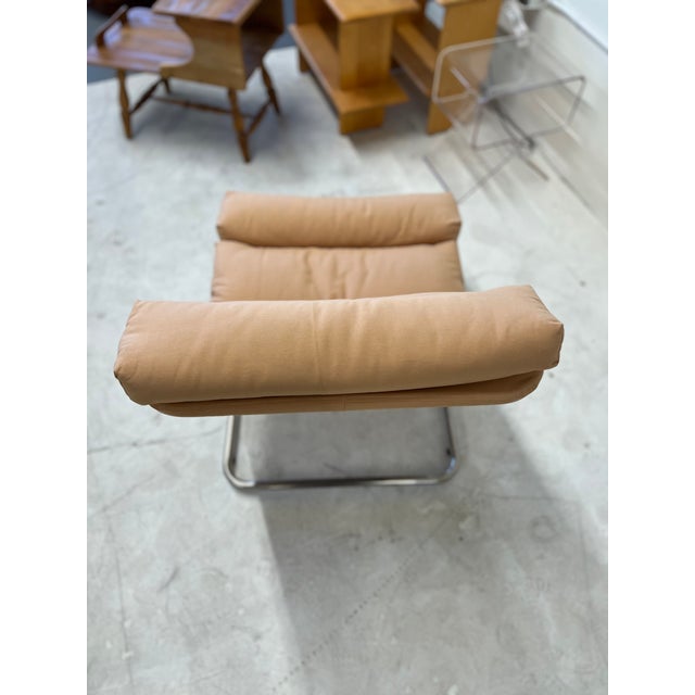 Mies Van der Rohe 1960s Unmarked Mies Van Der Rohe Knoll Executive Lounge Chair (Reupholstered Fabric) For Sale - Image 4 of 6
