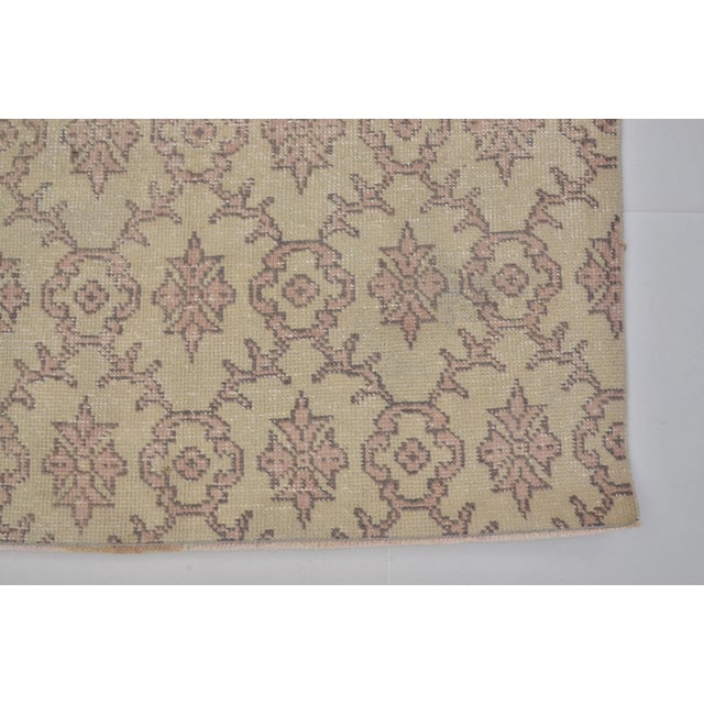 Tan Vintage Home Living Oushak Carpet For Sale - Image 8 of 10
