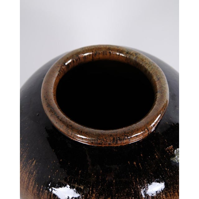 Ceramic Floor Vase with Brown Glaze For Sale - Image 9 of 10