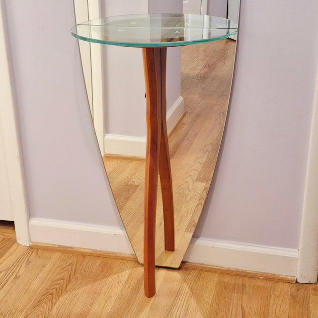 1990s 1990s Full Length Floor Mirror W/ Integrated Console Table Surfboard Shape For Sale - Image 5 of 12