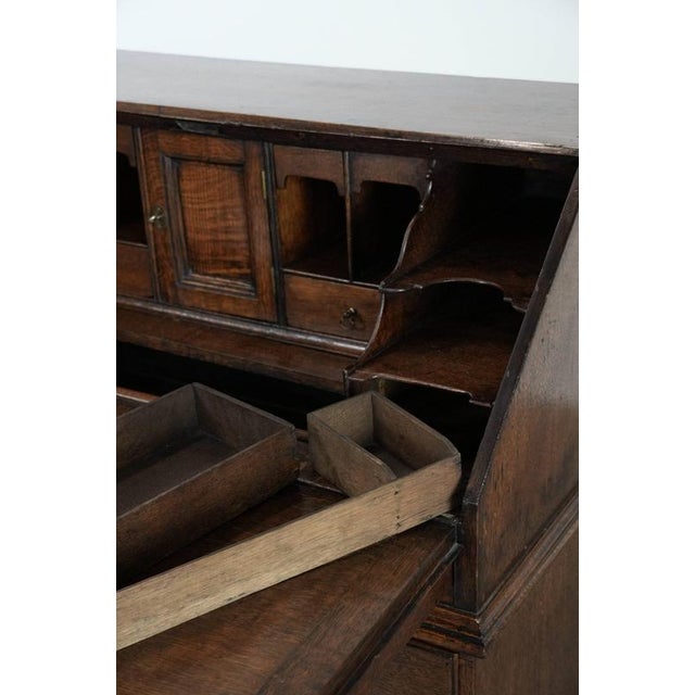 Large Antique English Oak Chest of Drawers with Secret Compartments and Stepped Interior, 18th Century For Sale - Image 10 of 18
