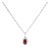 10K White Gold 5x3mm Red Garnet and Diamond Accent Halo Oval Shape 18" Pendant Necklace (I-J Color, I1-I2 Clarity) For Sale