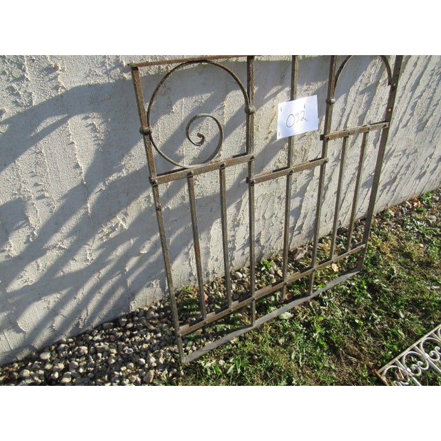 Antique Victorian Iron Gate Window Garden Fence Architectural Salvage Door #032 For Sale - Image 4 of 6