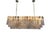 Contemporary Italian chandelier crafted with elongated pink Murano glass rods and a polished chrome structure....