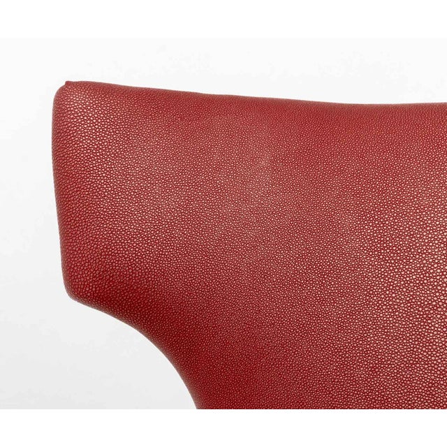 Late 20th Century Contemporary Red Upholstered Chairs, Pair For Sale - Image 5 of 9