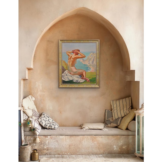 Raymond Moritz, A Liberated Lady on the Cliffs, 1942, Oil on Canvas, Framed For Sale - Image 11 of 18