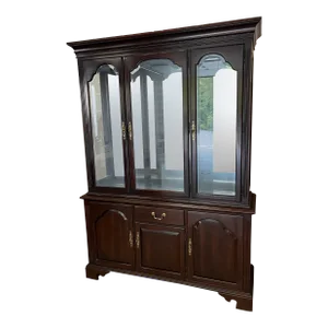 1990s Mid-Century Style Ethan Allen China Cabinet
