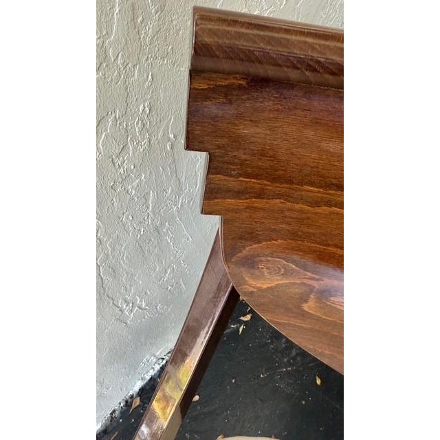 Set of 8 Pietro Constantini Italian Dining Chairs — Sculptural Walnut With Cream Moiré Seats, 1980s For Sale - Image 14 of 17