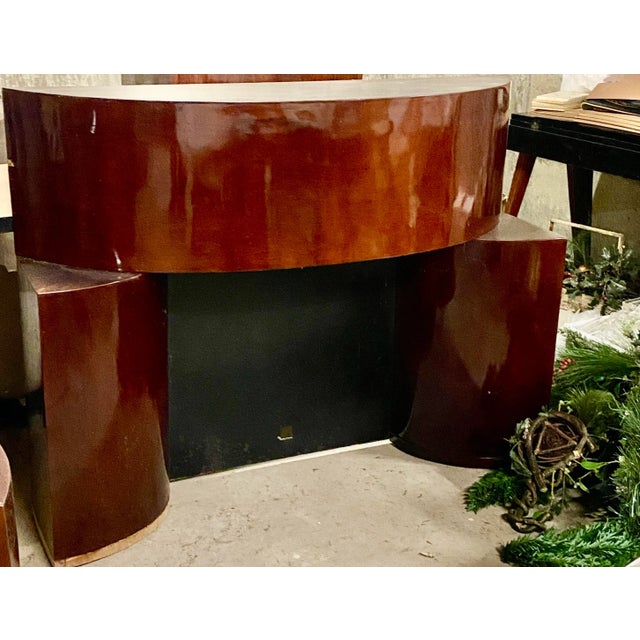 Wood 1940s Art Deco Mahogany Fireplace Mantel For Sale - Image 7 of 11