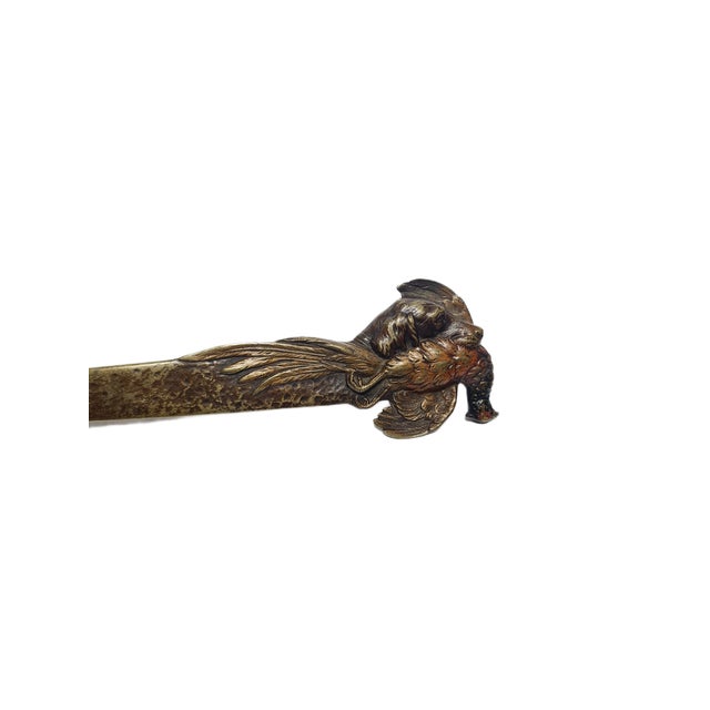 Art Nouveau Polychrome Figurative Bronze Letters Knife, France, 1900s, 1890s For Sale - Image 3 of 10