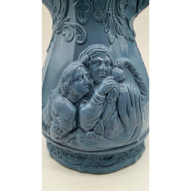 Victorian A Very Fine Antique English Victorian Blue Salt Glazed Stoneware Jug, Circa 1850's For Sale - Image 3 of 12