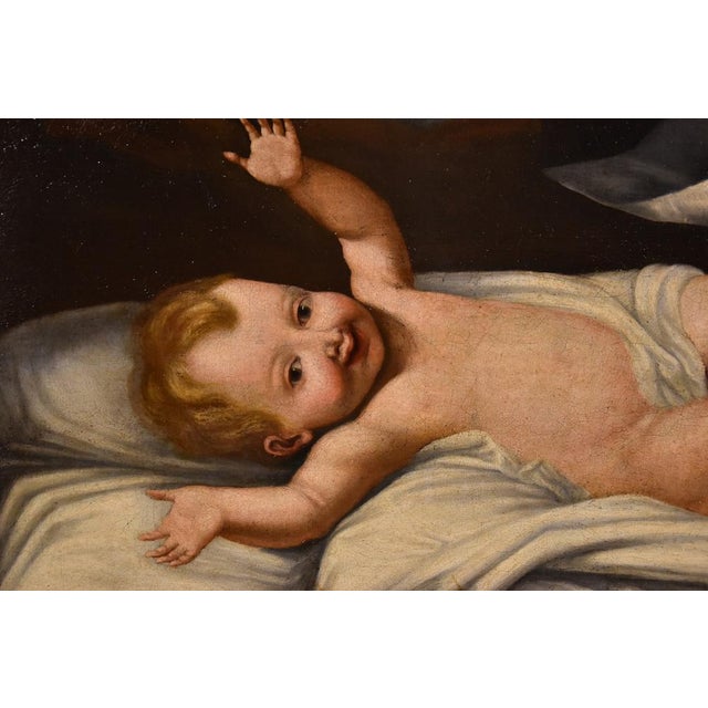 Lombard Artist, Baby Jesus, 1650, Oil on Canvas, Framed For Sale - Image 6 of 11