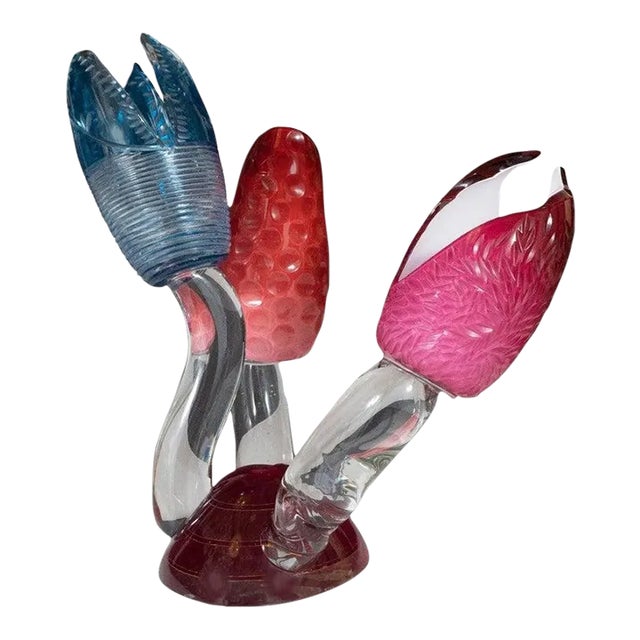 Layered Glass "Dragonfruit" Sculpture by Jiri Jelinek For Sale