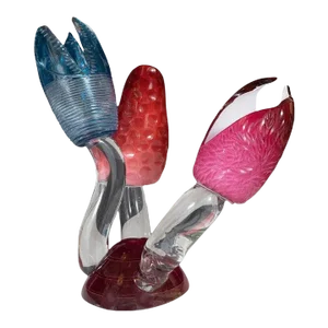 Layered Glass "Dragonfruit" Sculpture by Jiri Jelinek