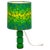 Green Opal Glass Table Lamp with Linen Pop-Art Flower Shade from Holmegaard, 1970s For Sale