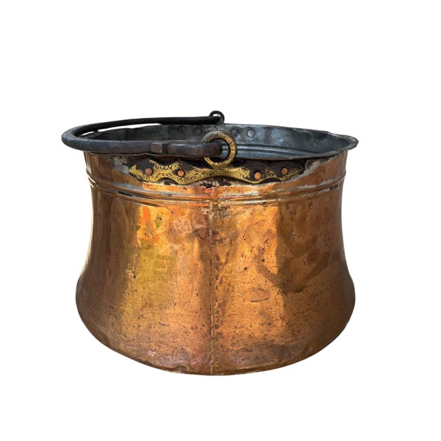 French 19th Century French Copper & Brass Kettle or Chimney Pot For Sale - Image 3 of 9