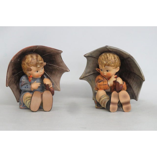 Goebel W Germany Hummel Large Figurines Pair of 2 Umbrella Girl and Boy 5207b For Sale - Image 14 of 16