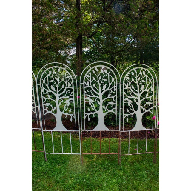 White 1960s Set of Metal Garden Tree and Bird Trellises - 21 Pieces For Sale - Image 8 of 12