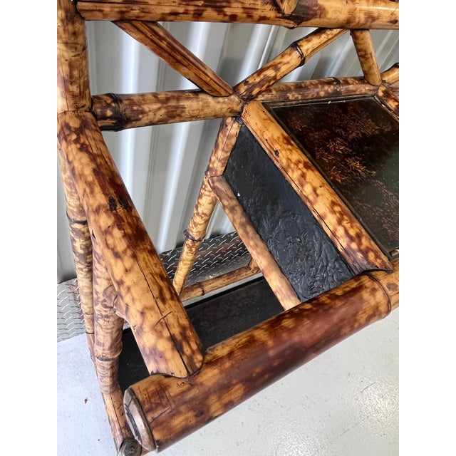 Antique Late 1800s English Scorched Bamboo Chinoiserie Hall Tree For Sale - Image 14 of 18