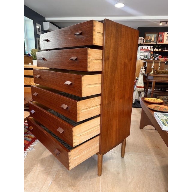 1950s Mid Century Danish Teak Highboy Dresser by Poul Volther For Sale - Image 9 of 17