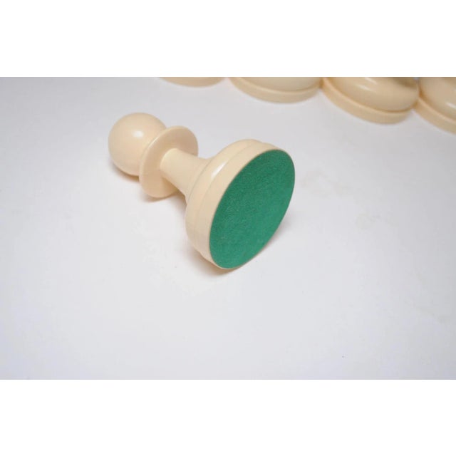 Complete Set of Vintage Oversized Chess Pieces in Black and Cream Plastic For Sale - Image 12 of 12