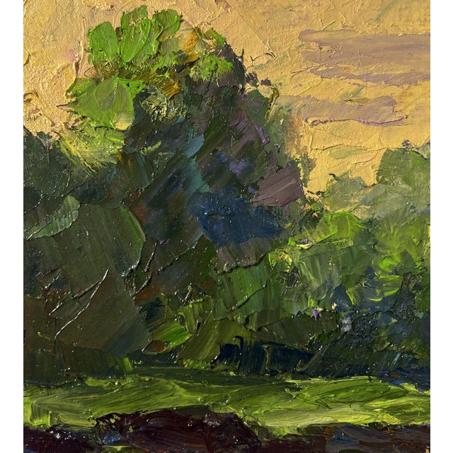Oil Painting Spring Sunset Over the River Boris Serdyuk For Sale - Image 6 of 10