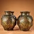 Metal Pair of Vintage Bronze Jars With Gold Inlay – Archaistic Vessels, 5.3 LBS For Sale - Image 7 of 9