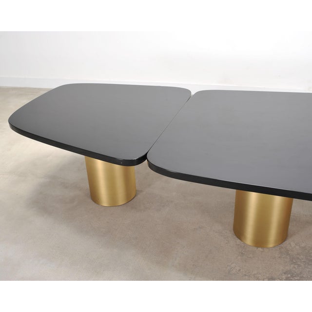 India Mahdavi Alber Sectional Walnut Brass Dining Table 11 Ft For Sale - Image 10 of 18